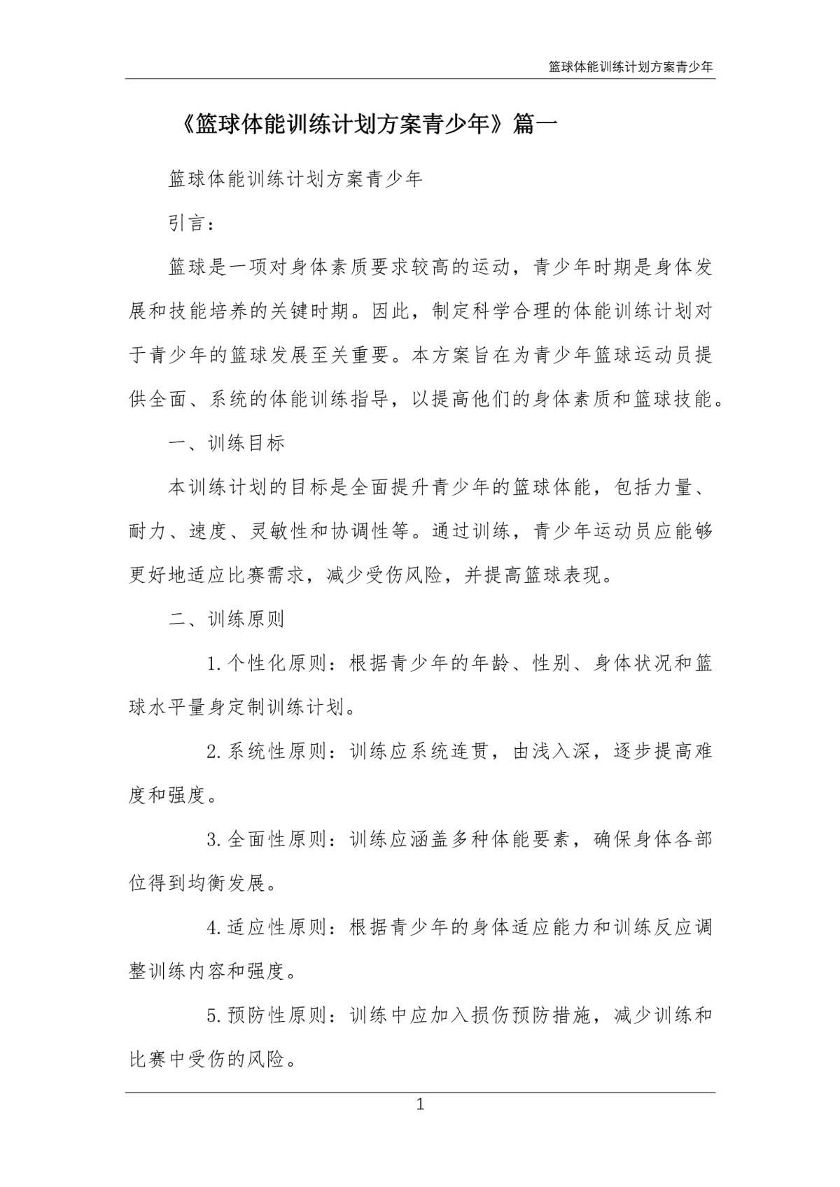 青少年篮球训练的目标